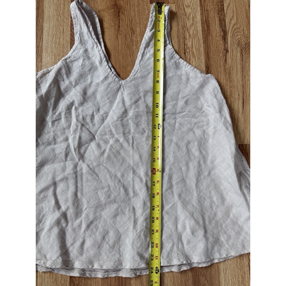 Puro Lino Italy 100% Linen Tank Top Women’s Beige Made in Italy Flowy Beach Sz S - Picture 6 of 6